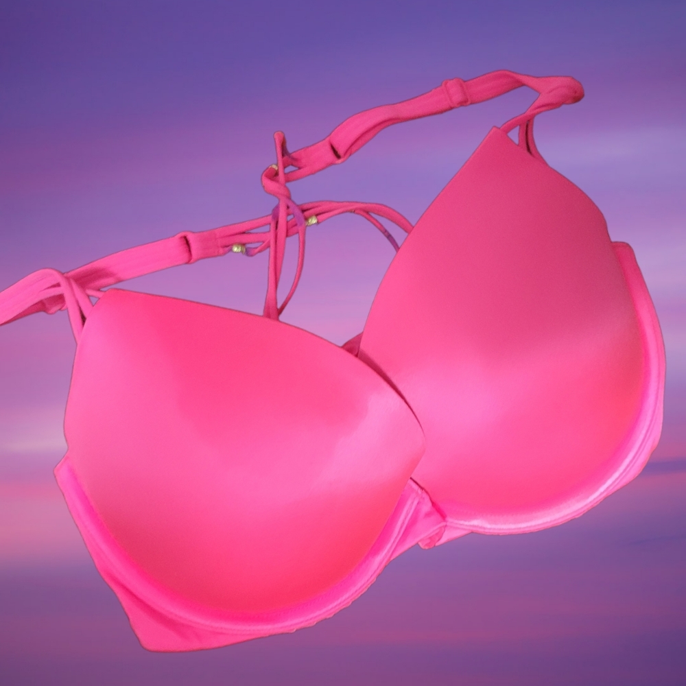 💀32DD Victorias Secret Pink Racerback Front Close Push Up Bra💀